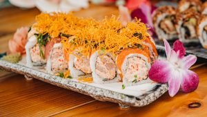 Sushi rolls en Aruba